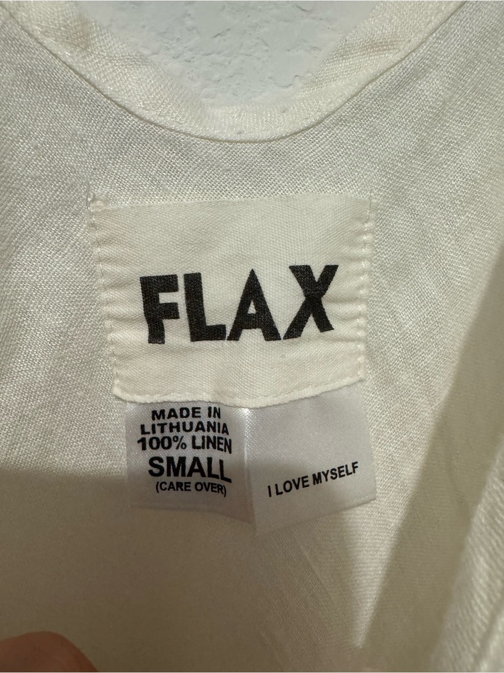 FLAX 100% Linen White Slip Dress Knee Length Minimalist Lightweight - Picture 5 of 9